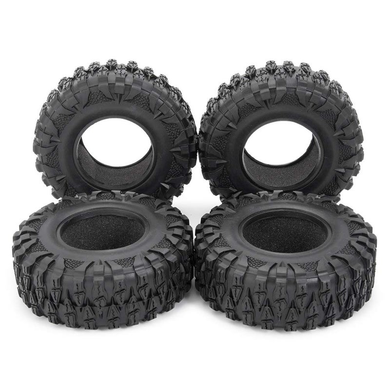 RCLIONS 4PCS 2.2inch 120mm RC Rubber Wheel Tyre Tires with Foam Insert for 1/10 RC Crawler Car Axial Wraith 90018 - Image 3